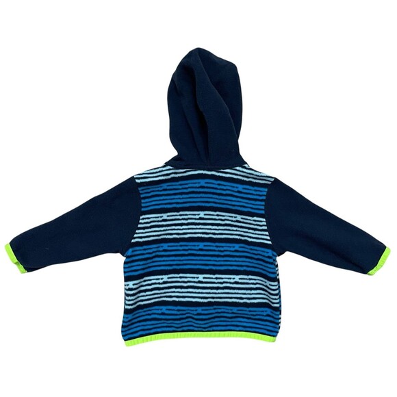 The North Face Full Zip Fleece Jacket Toddler Blue & Bright Green 3/6M - Picture 5 of 7